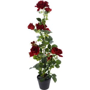 Floare artificiala, trandafir, rosu, H 95 cm