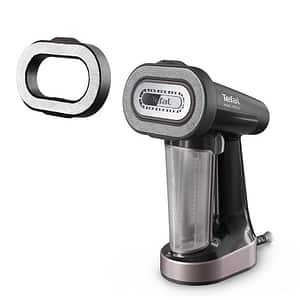 Aparat de calcat vertical TEFAL Pure Force DT8765E0, 1800W, 90g/min, 70ml, talpa ceramica, roz-gri