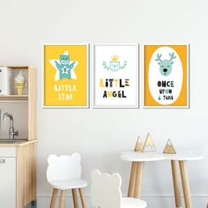 Set 3 tablouri cu rama Little Angel, 23 x 33 cm, PVC