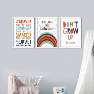 Set 3 tablouri cu rama Rainbow, 23 x 33 cm, PVC