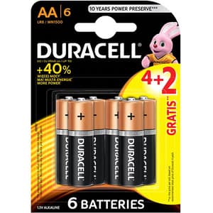 Baterii alcaline Basic DURACELL AA, 4+2 bucati