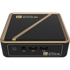 Sistem Desktop PC SAPPHIRE EDGE AI Mini, AMD Ryzen AI 9 HX 370 pana la 5.1GHz, Golden Black