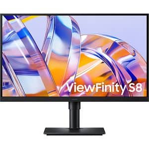 Monitor LED IPS SAMSUNG ViewFinity S8 S80UH LS27D800EAUXEN, 27", 4K UHD, 60 Hz, HDR10, pivot, negru