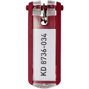 Suport eticheta pentru cheie DURABLE, 6 bucati, rosu