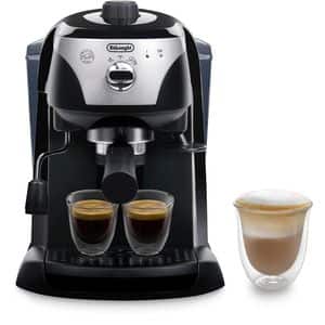Espressor manual DELONGHI EC221.B, 1l, 1100W, 15 bar, sistem Cappuccino, negru-argintiu