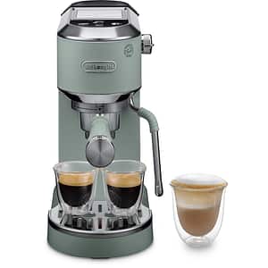 Espressor manual DELONGHI Dedica Duo EC890.GR, 1.1l, 1450W, 15 bar, sistem Cappuccino, verde-argintiu
