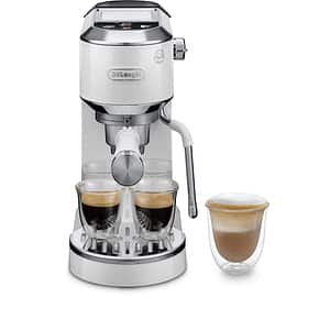 Espressor manual DELONGHI Dedica Duo EC890.WI, 1.1l, 1450W, 15 bar, sistem Cappuccino, alb-argintiu