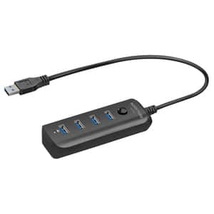 Hub USB PROMATE EZHub, USB 3.0, negru
