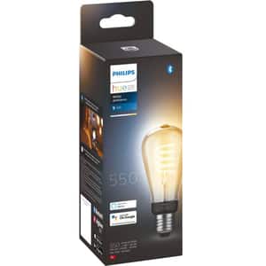 Bec LED Smart Vintage PHILIPS Hue 8719514301467, E27, 7W, 550lm, Bluetooth, lumina calda, compatibil Hue