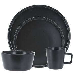 Set de masa SIAKI Q90000290, 16 piese, ceramica, negru
