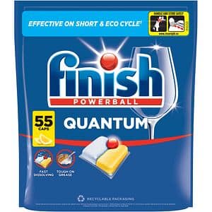 Detergent pentru masina de spalat vase FINISH Quantum All in 1, Lemon, 55 capsule