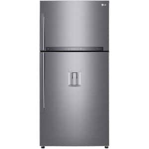 Frigider cu doua usi LG GTF916PZPED, Total No Frost, 592 l, H 184 cm, Clasa E, Dozator apa, argintiu