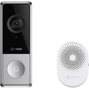 Sonerie video wireless EZVIZ HP8, 5MP, WI-FI, IR, Weatherproof, Li-Ion 9600mAh, gri-negru