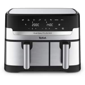 Friteuza cu aer cald dubla TEFAL Easy Fry&Gril EY905D10, 2.4kg, 8.3l, 2700W, negru-argintiu
