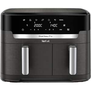 Friteuza cu aer cald dubla TEFAL XXL Dual Easy Fry EY942HE0, 3.1kg, 11l, 2700W, negru-argintiu