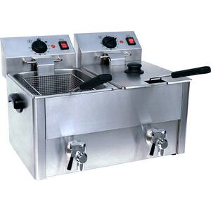 Friteuza VORTEX VGC16SS01Y, 2 cuve, 8l, 6500W, argintiu-negru