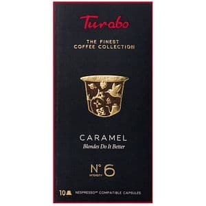 Capsule cafea TURABO Caramel, compatibile Nespresso, 10 capsule, 50 g