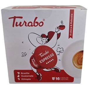 Capsule cafea TURABO Espresso, compatibile Dolce Gusto, 16 capsule, 96 g
