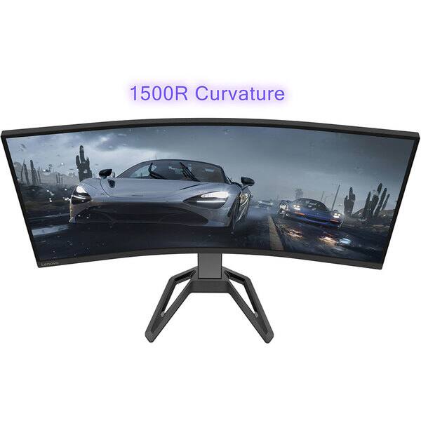 Monitor Gaming curbat LED VA LENOVO G34W-30, 34", WQHD, 165Hz, AMD FreeSync Premium, negru