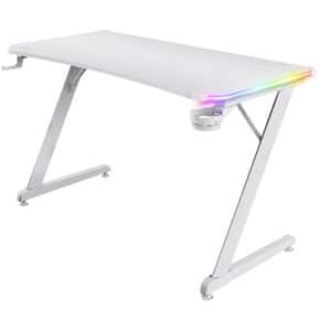 Birou Gaming TRUST GXT 709 Luminus, RGB, alb