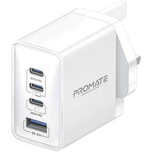 Incarcator retea PROMATE GaNPort4-67PD, 3x USB-C, 1x USB-A, 67W, alb
