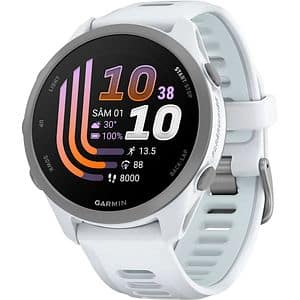 Smartwatch GARMIN Forerunner 170, 43mm, GPS, AMOLED, Android/iOS, silicon, Whitestone/Cloud Blue