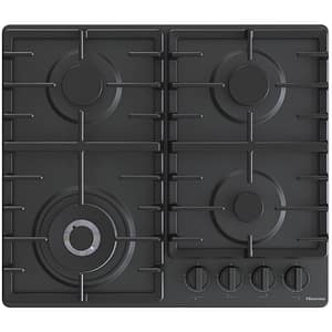 Plita incorporabila HISENSE GM663BHF, Gaz, 4 arzatoare, Wok, negru mat