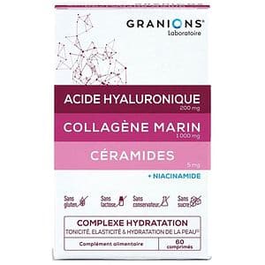 Supliment Complexe Hydratation - Acid Hialuronic, Colagen si Ceramide, 60 comprimate, GRANIONS