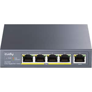 Switch CUDY GS1005P, 5 porturi, Gigabit PoE, gri