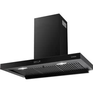 Hota decorativa TURBIONAIRE Chef 90 Wall Pro Black THC90WPB, 1 motor, 800 m3/h, L 90 cm, negru