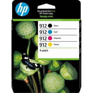 Pachet cu 4 cartuse originale HP 912 (6ZC74AE), negru-color