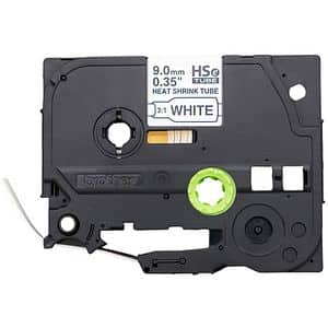 Banda etichete BROTHER HSe-221E, 9 mm, 1.5 m, negru pe alb