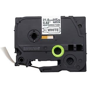 Banda etichete BROTHER HSe-251E, 21 mm, 1.5 m, negru pe alb