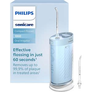 Irigator bucal PHILIPS Sonicare Compact Flosser 1000 HX3333/24, 2 capete, albastru