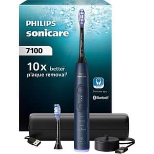 Periuta de dinti electrica PHILIPS Sonicare 7100 HX7423/01, 62000 miscari/min, 4 programe, 2 capete, albastru inchis