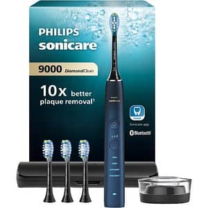 Periuta de dinti electrica PHILIPS DiamondClean Series 9000 Special Edition HX9911/89, 62000 miscari/min, 4 programe, 4 capete, albastru/negru