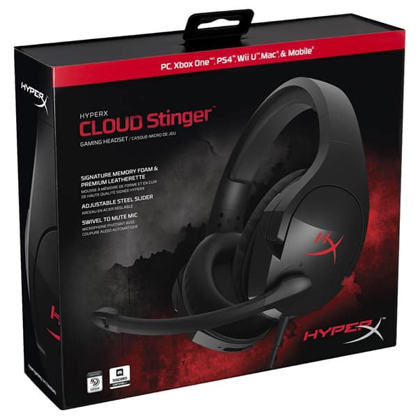 Casti Gaming HyperX Cloud Stinger, stereo, multiplatforma, 3.5mm, negru