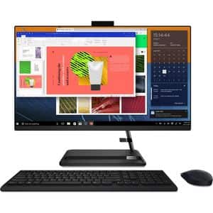 Sistem PC All in One LENOVO IdeaCentre AIO 3 27ALC6, Ryzen 5 7430U pana la 4.3GHz, 27" FHD, 16GB, SSD 512GB, AMD Radeon Graphics, Free DOS, negru