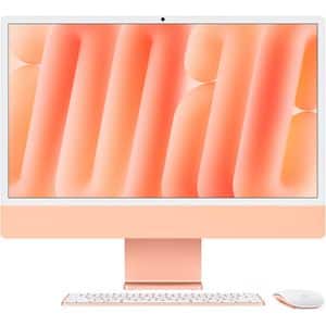 Sistem PC All in One APPLE iMac (2024) Z1E8000HQ, Apple M4, 24" Retina 4.5K, 16GB, SSD 256GB, 8-core GPU, macOS Sequoia, Orange, Tastatura layout INT