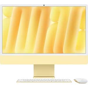 Sistem PC All in One APPLE iMac (2024) z1k2000eu, Apple M4, 24" Retina 4.5K, Nano-texture glass, 24GB, SSD 1TB, 10-core GPU, macOS Sequoia, Yellow, Tastatura layout INT