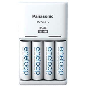 Incarcator PANASONIC Eneloop BQ-CC51 + 4 acumulatori, AA, 1900mAh, alb