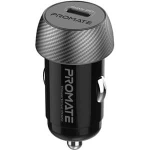 Incarcator auto PROMATE PowerDrive-PD20, 1xUSB-C, Power Delivery 20W, negru