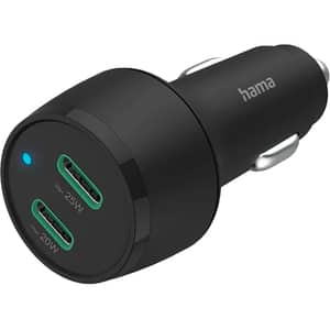 Incarcator auto HAMA 201632, 1xUSB-C Power Delivery (PD) 45W, 2xUSB-C Quick Charge 3.0 20+25W, negru