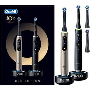 Set 2 periute de dinti electrice ORAL-B iO10, 7 programe, 2 capete, negru/auriu