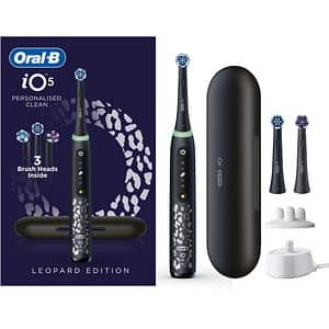 Periuta de dinti electrica ORAL-B iO5 Leopard, 5 programe, 2 capete, negru