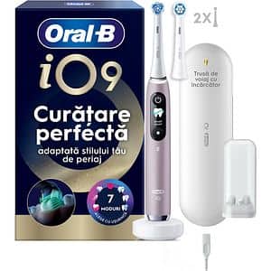 Periuta de dinti electrica ORAL-B iO9, Bluetooth, Curatare 3D, 7 programe, 2 capate, negru