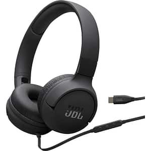 Casti JBL Tune 520C, Cu fir, On-ear, Microfon, negru