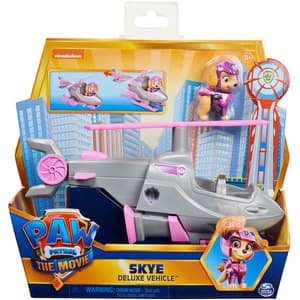 Set masinuta PAW PATROL Deluxe cu figurina Skye 037028526, 3 ani+, gri-roz