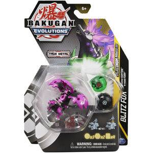 Set figurine BAKUGAN Evolutions - Platinum Powerup Blitz Fox Nano Riptide si Nano Fury 037033810, 6 ani+, multicolor