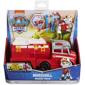 Set figurina cu vehicul PAW PATROL Big Truck Pups - Marshall 20136537, 3 ani+, rosu-alb